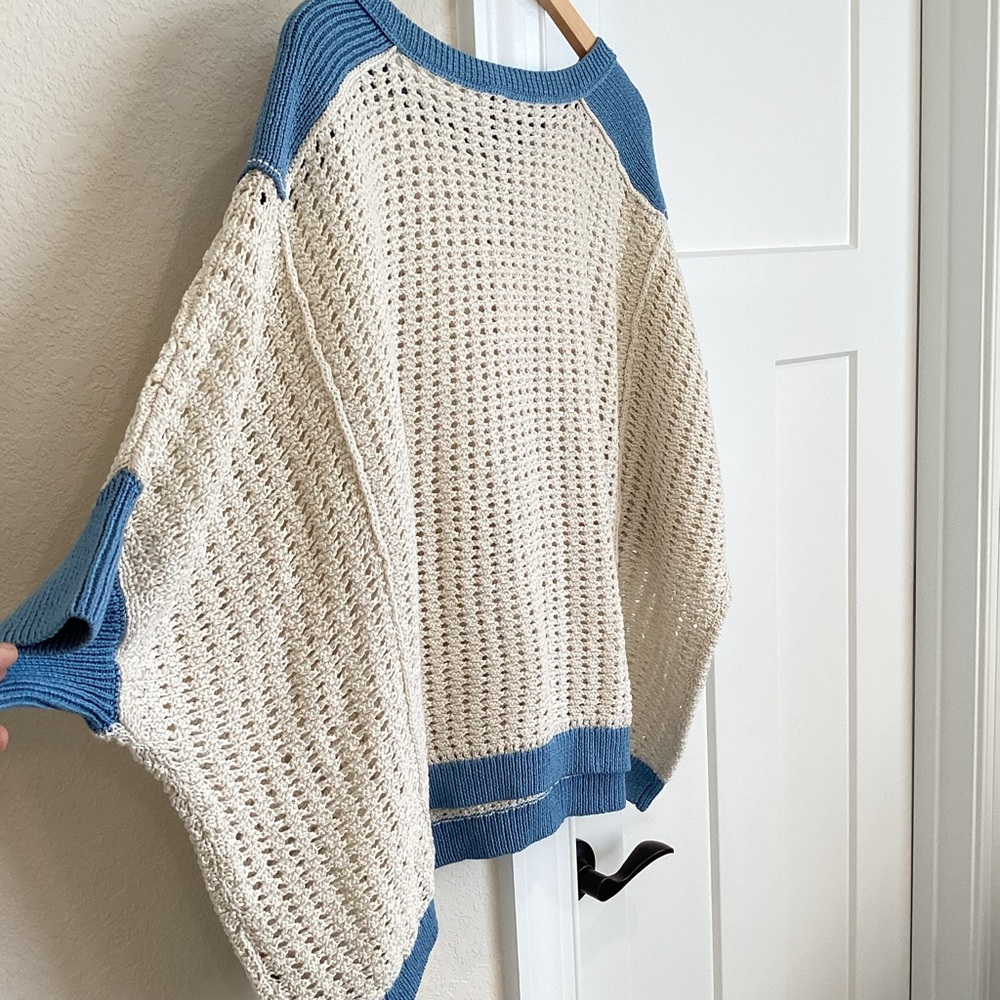 Anthropologie Maeve Keyhole Open-Stitch Sweater Large - Picture 10 of 15
